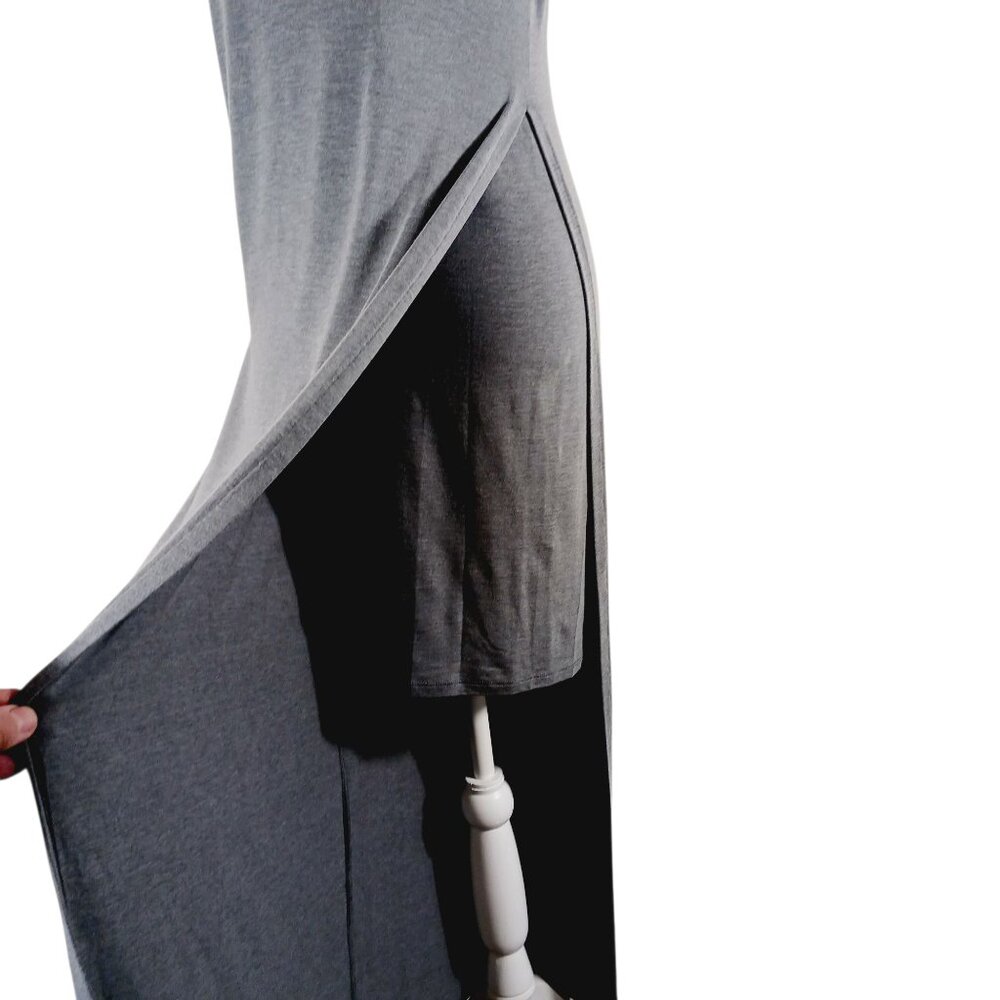 Athleta Gaia Maxi Tank Dress W/ Attached Mini, Side Slit, Small, Gray, Travel - Picture 4 of 15